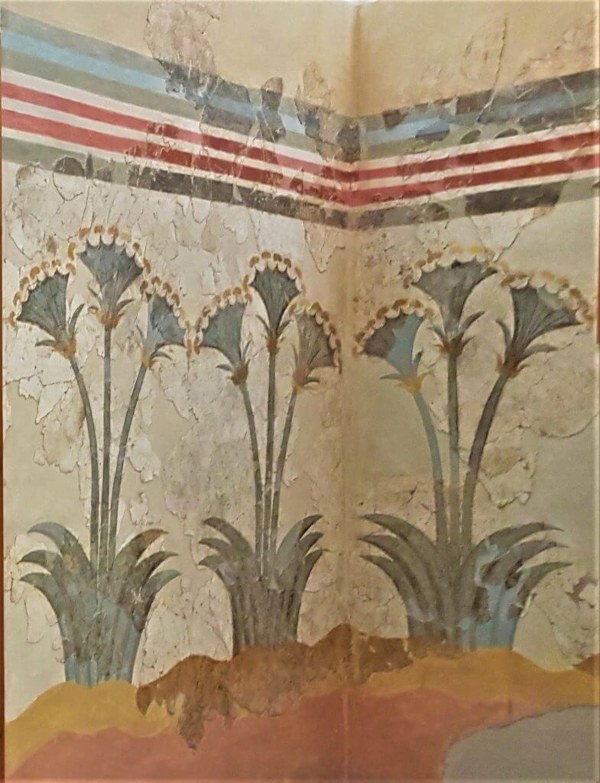 Frescoes excavated from Ancient Akrotiri at the Museum of Prehistoric Thera