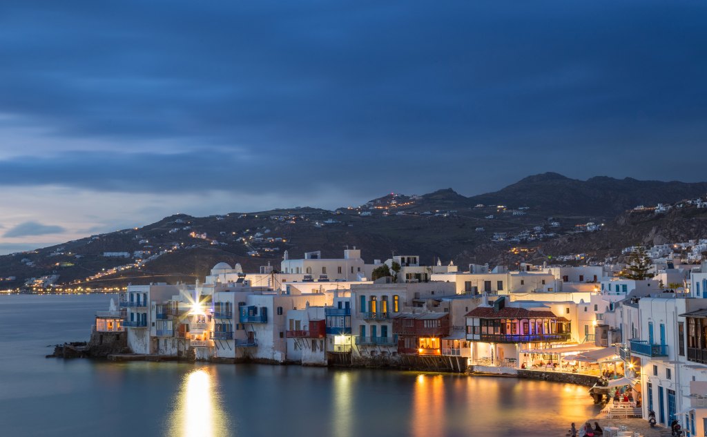 Little Venice at Blue Hour, Mykonos, Greece