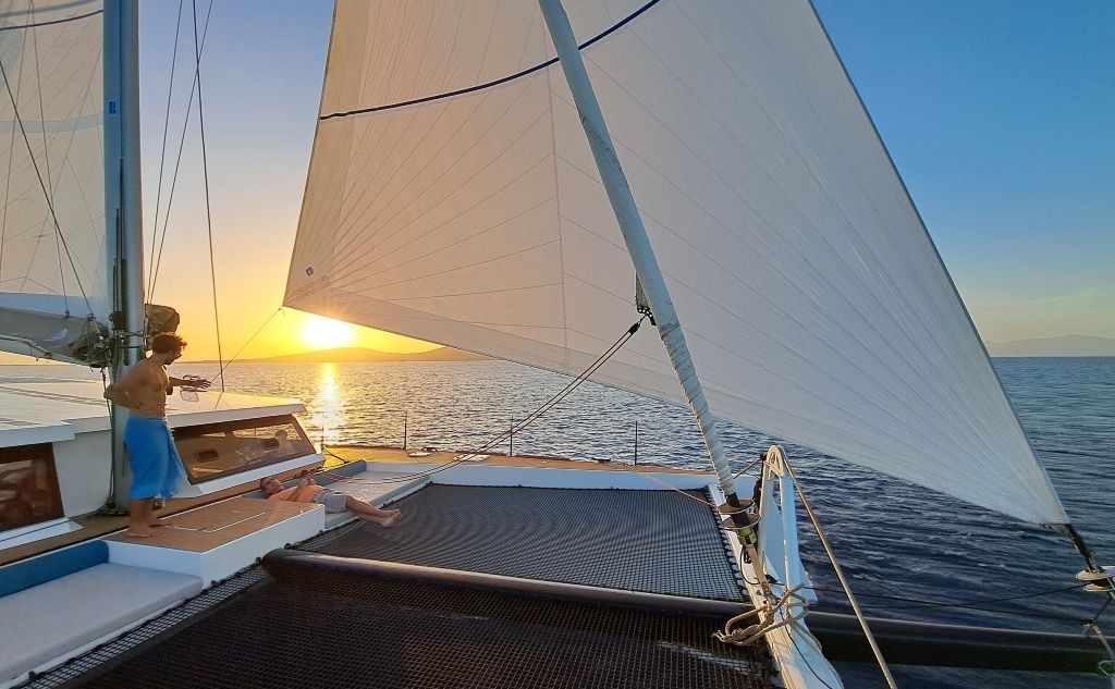 Private sunset cruise with Mykonos Catamarans, Mykonos, Greece