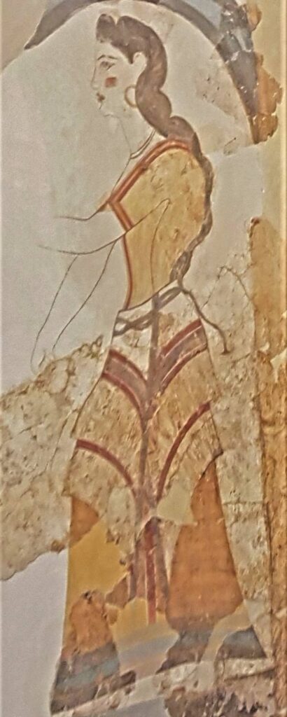 Akrotiri Fresco of a Young Woman Weaver, Akrotiri, Santorini
