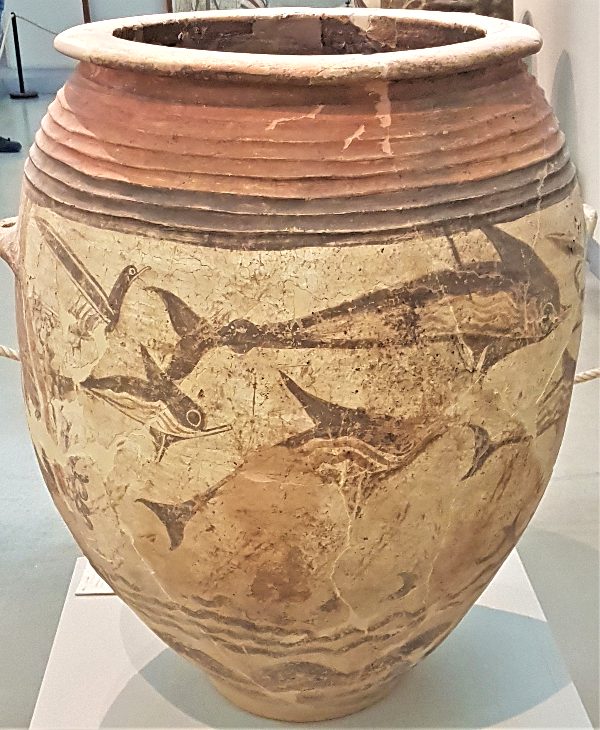 Pot found at Akrotiri - Museum of Prehistoric Thera, Santorini